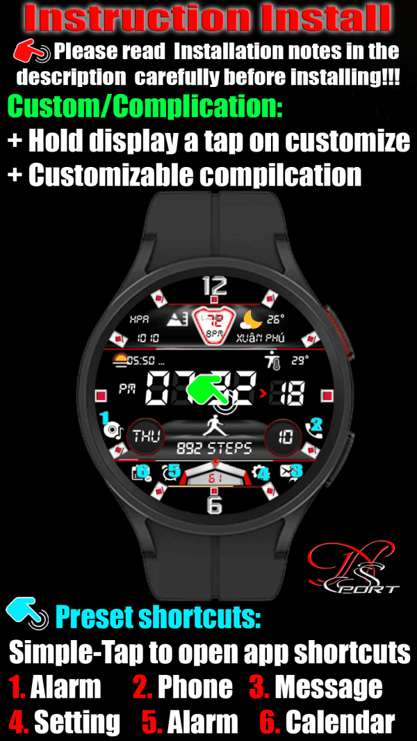 [N-Sport304]Superhero Digital Samsung N-Sport Watch Face - N-Sport Watch Face